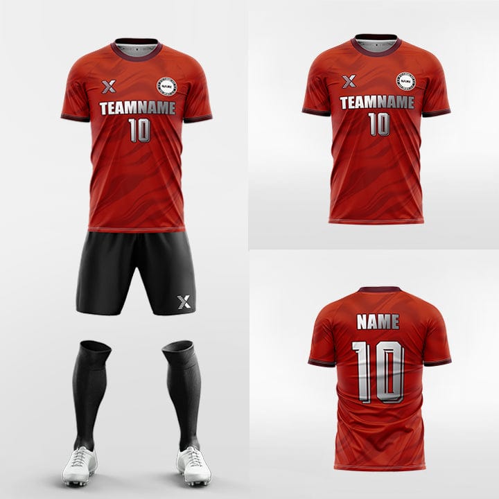 XTeamwear Soccer Uniforms Red / S Breeze - Custom Soccer Jerseys Kit Sublimated Design