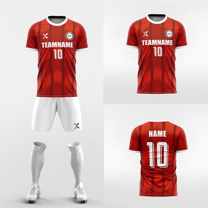 XTeamwear Soccer Uniforms Red / S Conveyer - Custom Soccer Jerseys Kit Sublimated Design
