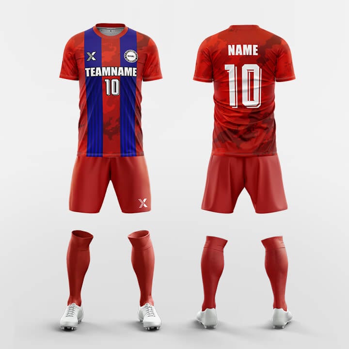 XTeamwear Soccer Uniforms Red / S Crack - Custom Soccer Jerseys Kit Sublimated Design