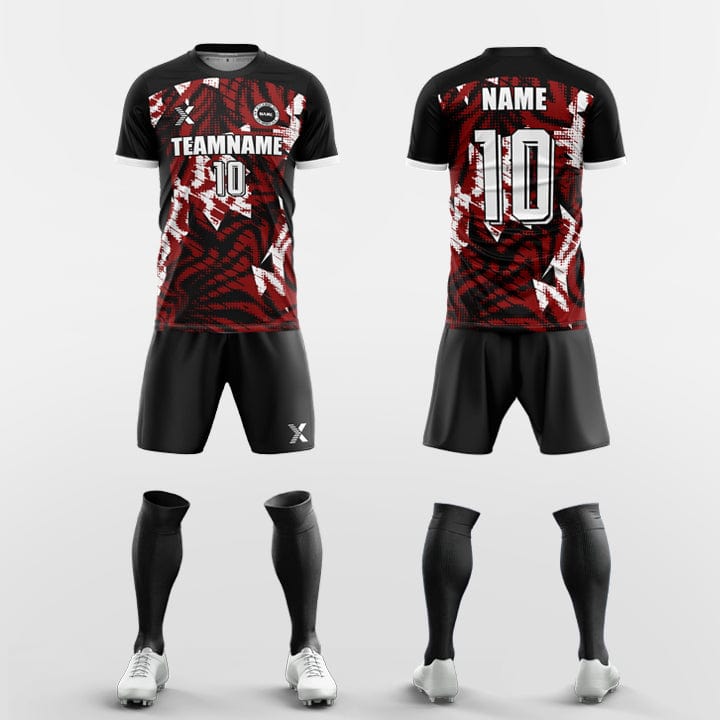XTeamwear Soccer Uniforms red / S Custom Soccer Kit – Shattered Geometric Print & Modern Fit (Jersey, Shorts & Socks)
