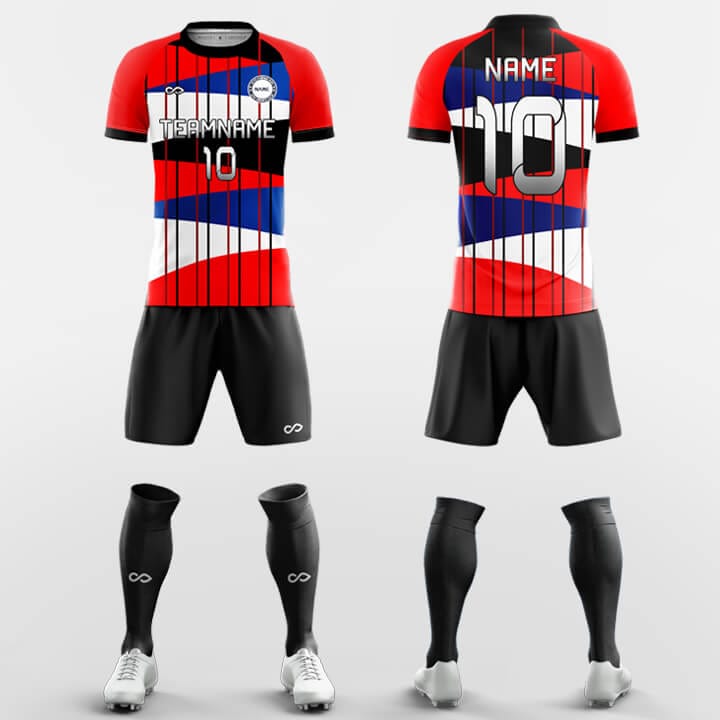 XTeamwear Soccer Uniforms Red / S Cutting - Custom Soccer Jerseys Kit Sublimated for Team FT260117S