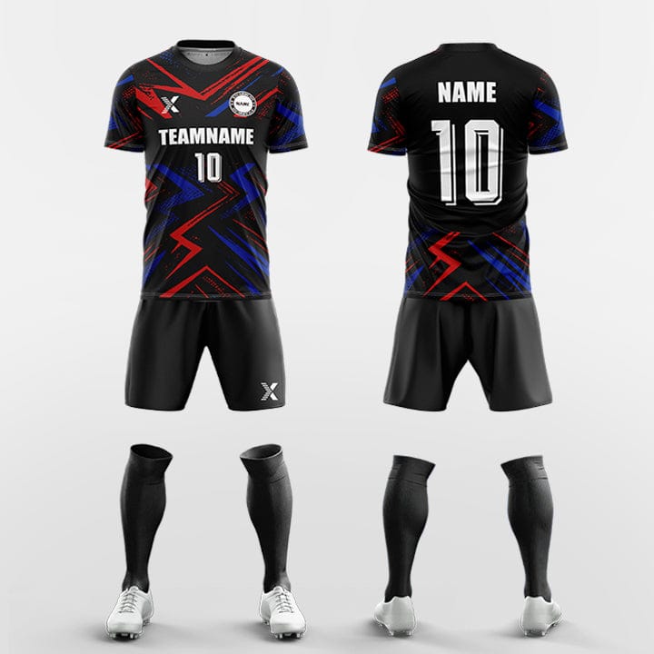 XTeamwear Soccer Uniforms Red / S Dynamic electric texture - Custom Soccer Jerseys Kit Sublimated for Team