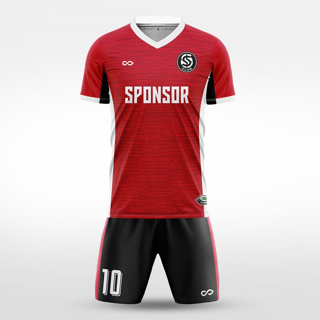 XTeamwear Soccer Uniforms red / S Flashing Line - Custom Soccer Jerseys Kit Sublimated for Team - WS204GCSSX3