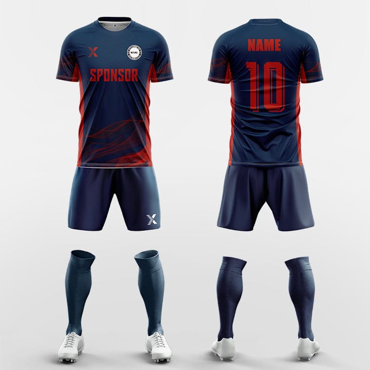 XTeamwear Soccer Uniforms red / S Floating ribbon - Custom Soccer Jerseys Kit Sublimated for Team