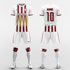 XTeamwear Soccer Uniforms red / S Four vertical stripes - Custom Soccer Jerseys Kit Sublimated for Team