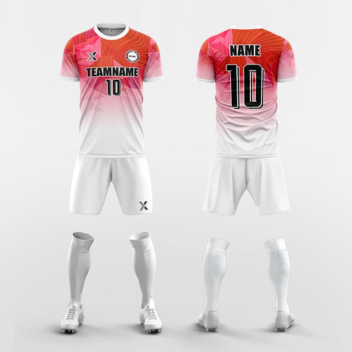 XTeamwear Soccer Uniforms red / S Geometric Gradient - Custom Soccer Jerseys Kit Sublimated for Team