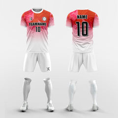 XTeamwear Soccer Uniforms red / S Geometric Gradient - Custom Soccer Jerseys Kit Sublimated for Team