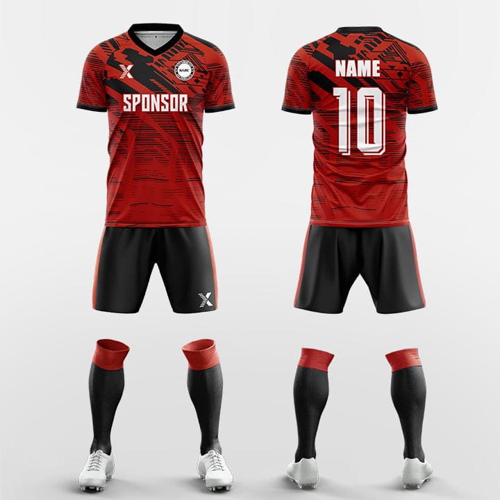 XTeamwear Soccer Uniforms red / S Laser Mech - Custom Soccer Jerseys Kit Sublimated for Team