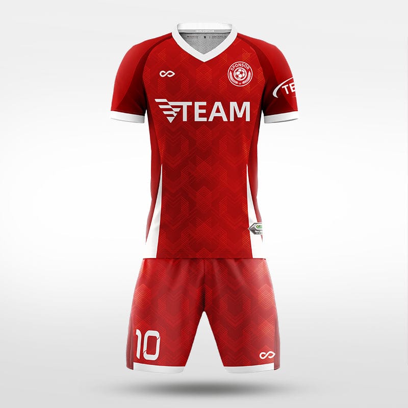 XTeamwear Soccer Uniforms red / S Layered Peaks - Custom Soccer Jerseys Kit Sublimated for Team - WS204GCCL3