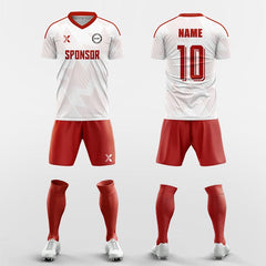 XTeamwear Soccer Uniforms red / S Light-colored geometric gradient - Custom Soccer Jerseys Kit Sublimated for Team