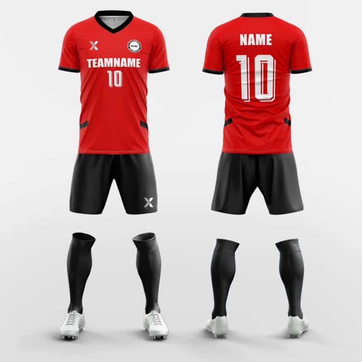 XTeamwear Soccer Uniforms Red / S Pacify-Custom Soccer Jerseys Kit Sublimated Design
