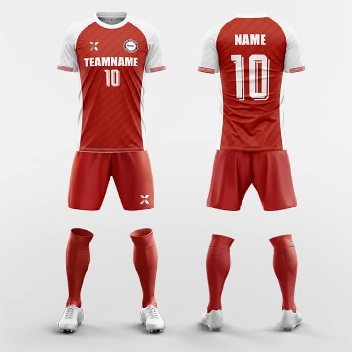 XTeamwear Soccer Uniforms Red / S Prominent - Custom Soccer Jerseys Kit Sublimated Design