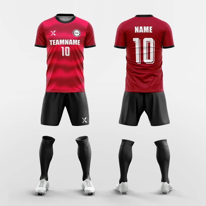 XTeamwear Soccer Uniforms Red / S Ray 2 - Custom Soccer Jerseys Kit Sublimated Design
