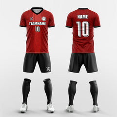 XTeamwear Soccer Uniforms red / S XTeamwear Custom Soccer Kit – Snake Texture Crew Neck Jersey Set