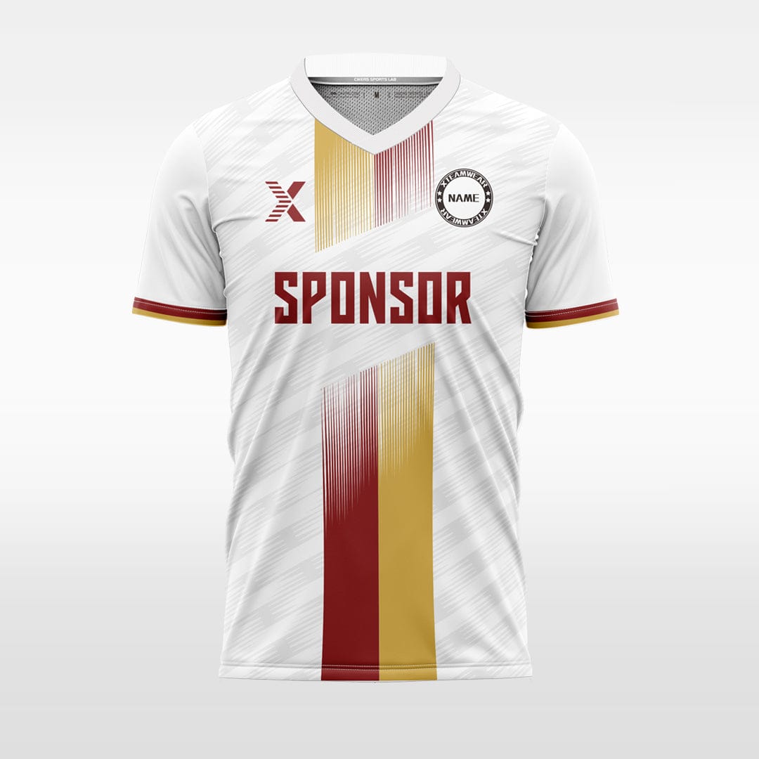 XTeamwear Soccer Uniforms red-yellow / S Two-color centered vertical color - Custom Design Soccer Jersey for Men Sublimation