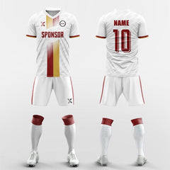 XTeamwear Soccer Uniforms red-yellow / S Two-color centered vertical color- Custom Soccer Jerseys Kit Sublimated for Team