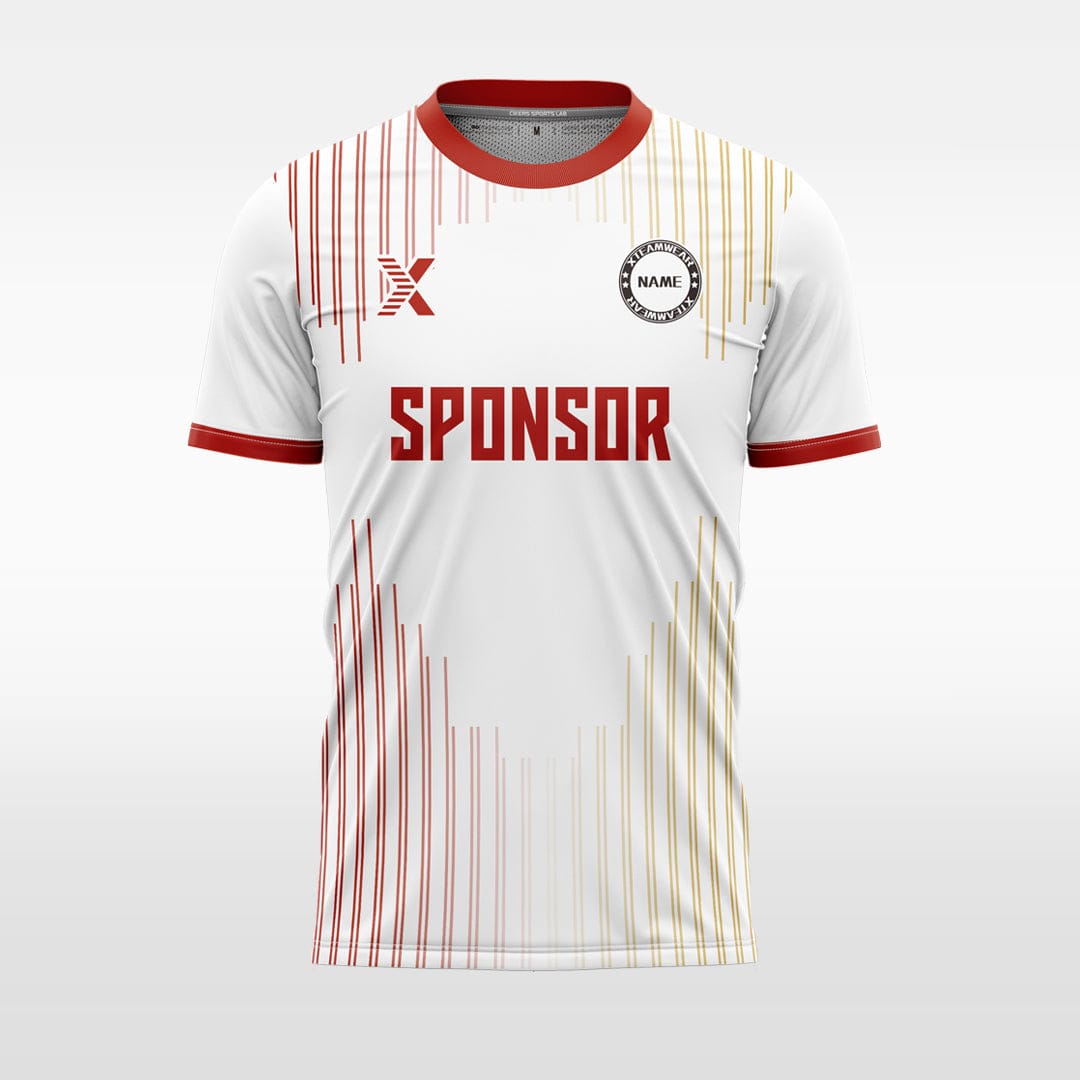 XTeamwear Soccer Uniforms red-yellow / S Two-color vertical stripes - Custom Design Soccer Jersey for Men Sublimation