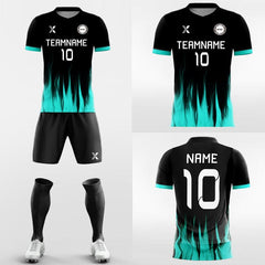 XTeamwear Soccer Uniforms Retro Fire-USA Soccer Jerseys Kit Sublimated Design for Team
