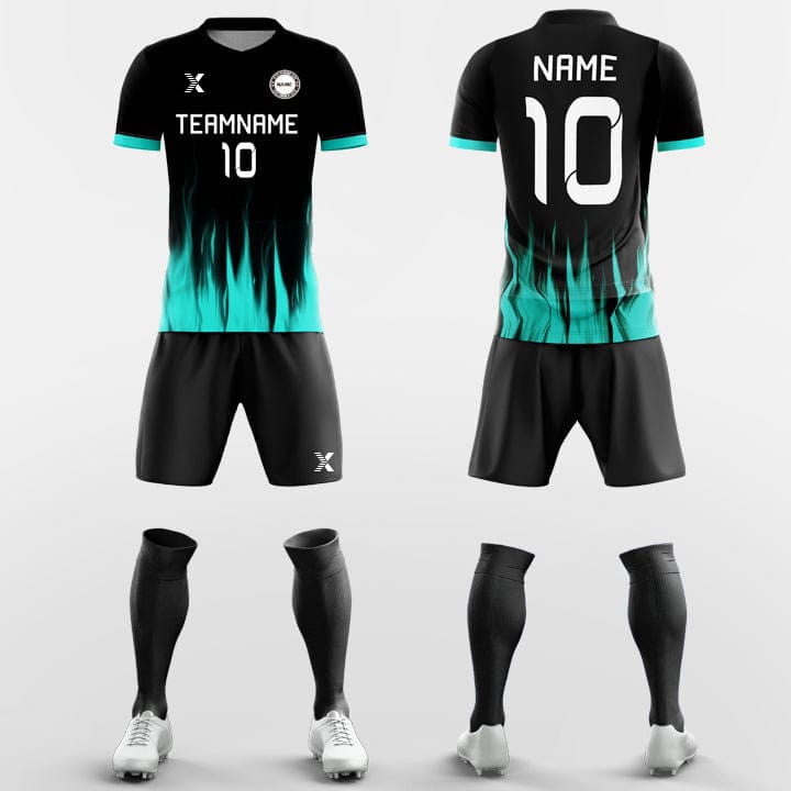 XTeamwear Soccer Uniforms Retro Fire-USA Soccer Jerseys Kit Sublimated Design for Team