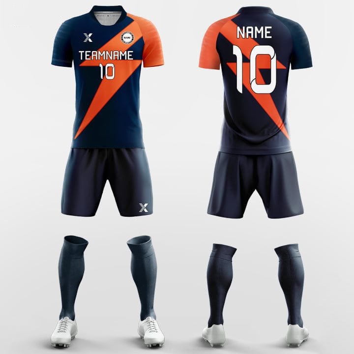 XTeamwear Soccer Uniforms Retro Lightning - Custom Soccer Jerseys Kit Sublimated Design