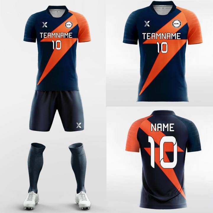 XTeamwear Soccer Uniforms Retro Lightning - Custom Soccer Jerseys Kit Sublimated Design