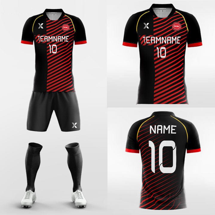 XTeamwear Soccer Uniforms Retro Striped - Custom Soccer Jerseys Kit Sublimated for Youth