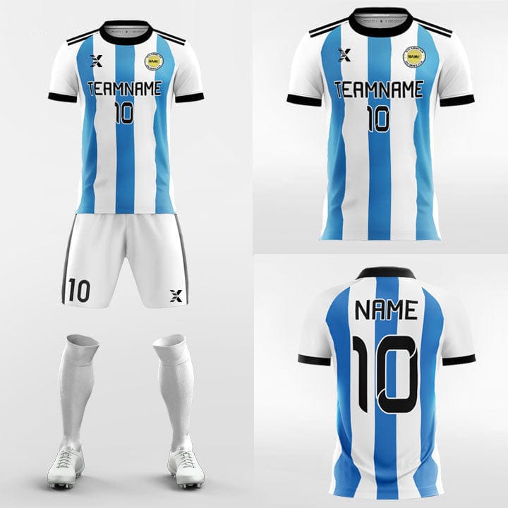 XTeamwear Soccer Uniforms Retro Striped- Custom Soccer Jerseys Kit Sublimation for High School