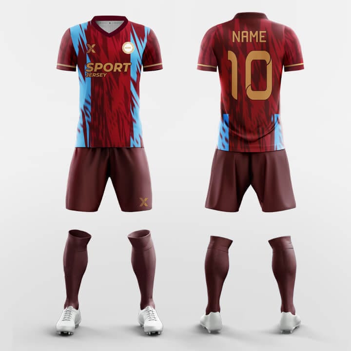 XTeamwear Soccer Uniforms Rosewood  - Custom Soccer Jerseys Kit Sublimated Design