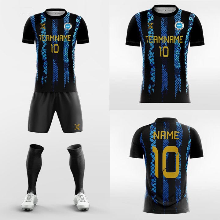 XTeamwear Soccer Uniforms Snake Print - Custom Soccer Jerseys Kit Sublimated for Academy