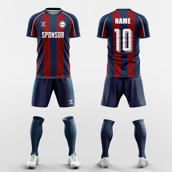 XTeamwear Soccer Uniforms Twill tricolor stripe - Custom Soccer Jerseys Kit Sublimated for Team