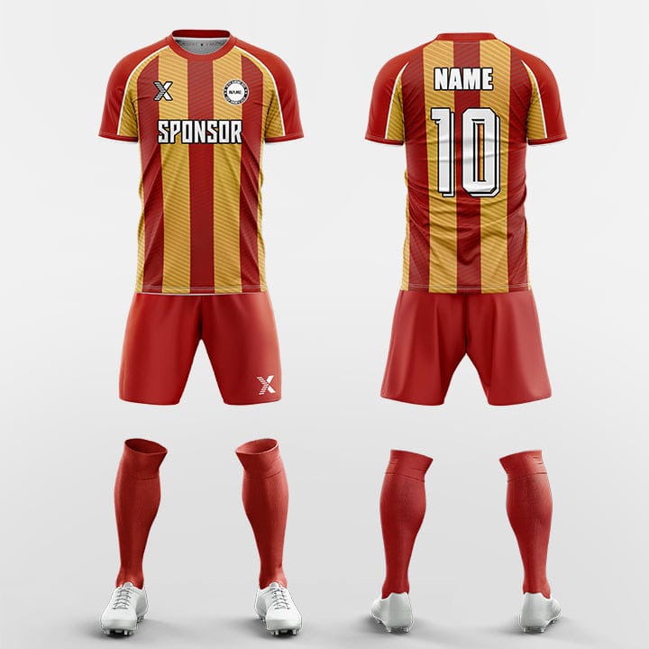 XTeamwear Soccer Uniforms Twill tricolor stripe - Custom Soccer Jerseys Kit Sublimated for Team