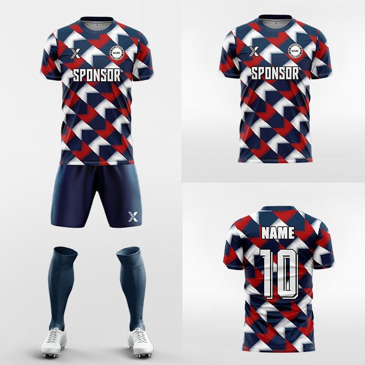 XTeamwear Soccer Uniforms Two-color zebra stripes  - Custom Soccer Jerseys Kit Sublimated for Team