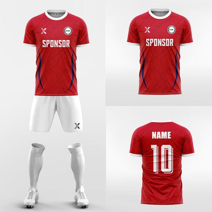 XTeamwear Soccer Uniforms Two crescent-shaped - Custom Soccer Jerseys Kit Sublimated for Team