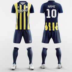 XTeamwear Soccer Uniforms Vertical Stripes - Custom Soccer Jerseys Kit Sublimated Design