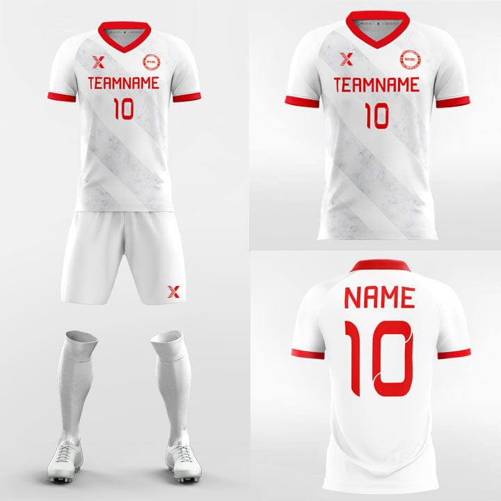 XTeamwear Soccer Uniforms Vintage Red - Custom Soccer Jerseys Kit Sublimated for School