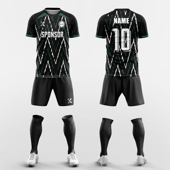 XTeamwear Soccer Uniforms Wavy dashed line - Custom Soccer Jerseys Kit Sublimated for Team