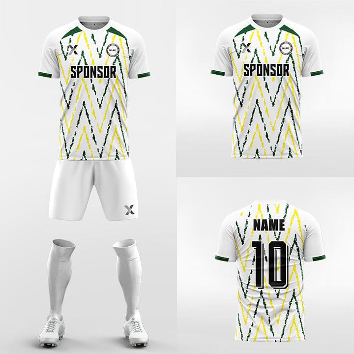 XTeamwear Soccer Uniforms Wavy dashed line - Custom Soccer Jerseys Kit Sublimated for Team