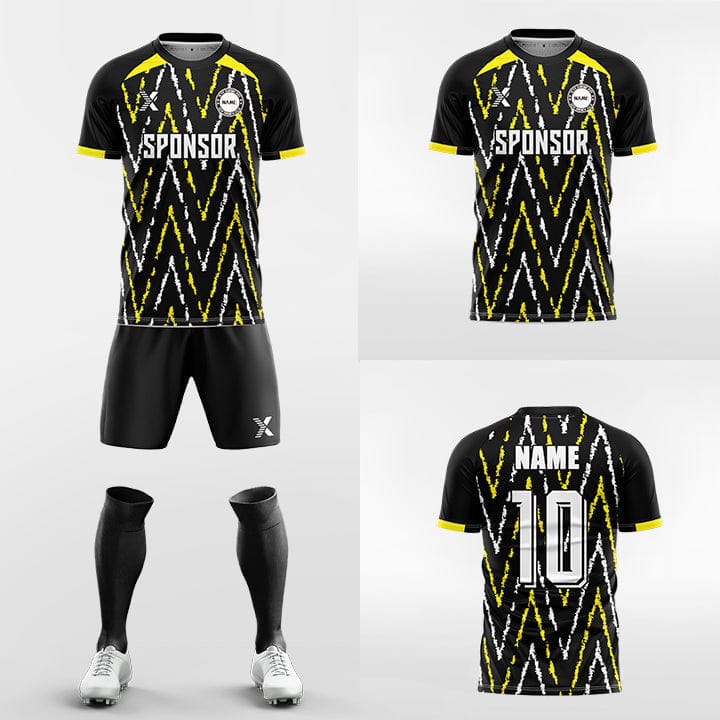 XTeamwear Soccer Uniforms Wavy dashed line - Custom Soccer Jerseys Kit Sublimated for Team
