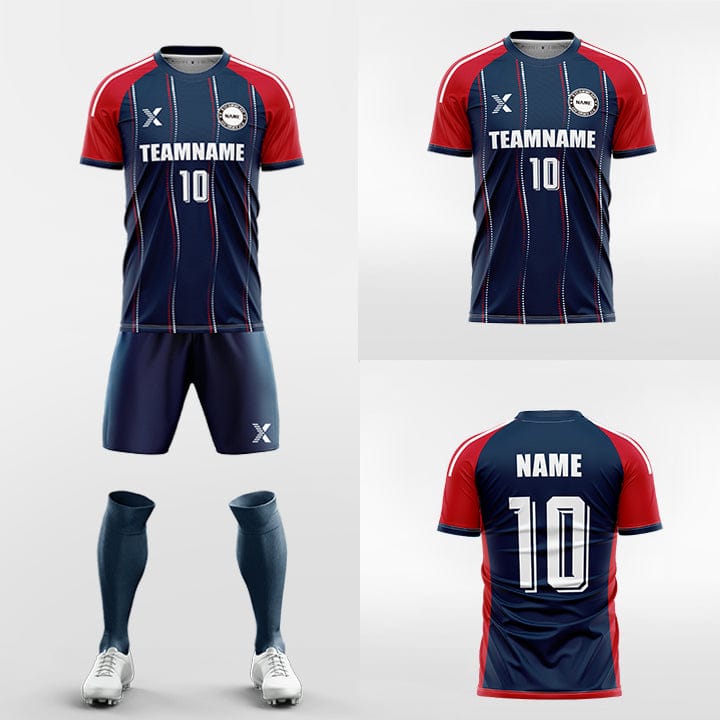 XTeamwear Soccer Uniforms wavy water droplet lines - Custom Soccer Jerseys Kit Sublimated for Team