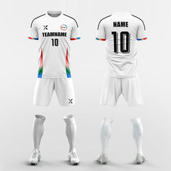 XTeamwear Soccer Uniforms white / S Custom Soccer Kit – Gradient Stripe Jersey with Shorts & Socks