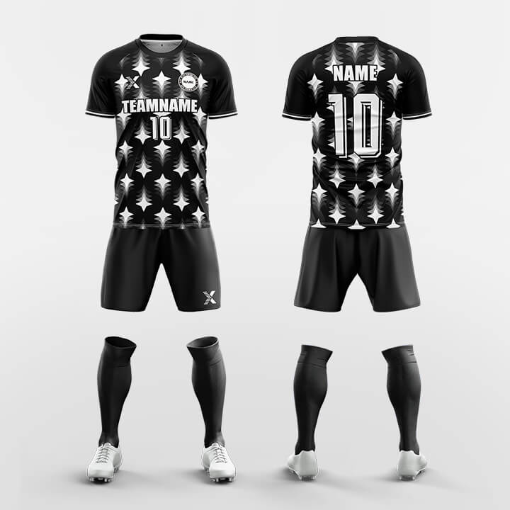 XTeamwear Soccer Uniforms White / S Four Pointed Star - Custom Soccer Jerseys Kit Sublimated Design