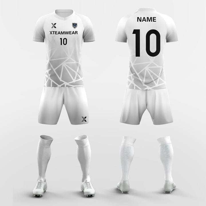 XTeamwear Soccer Uniforms White / S Geometric Pattern - Custom Soccer Jerseys Kit Sublimated for Youth