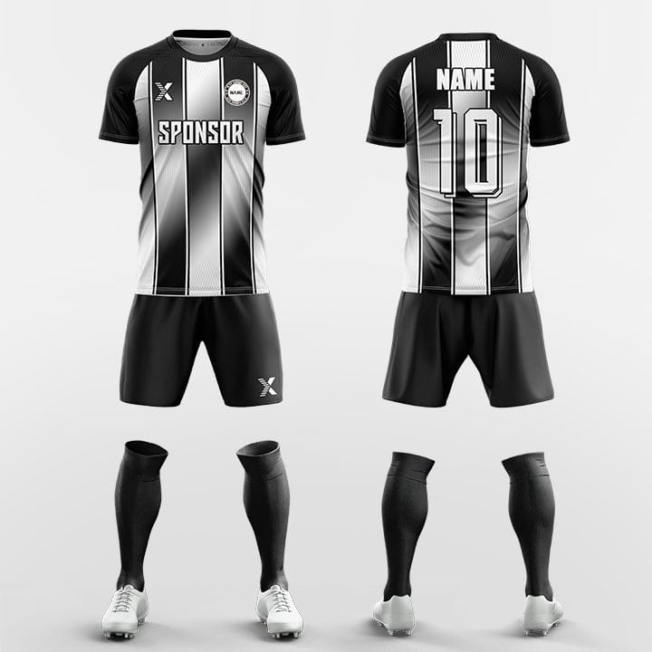 XTeamwear Soccer Uniforms white / S Gradient three vertical lines - Custom Soccer Jerseys Kit Sublimated for Team