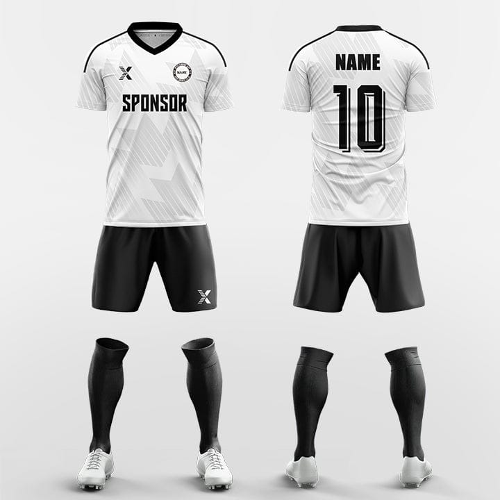 XTeamwear Soccer Uniforms white / S Light-colored geometric gradient - Custom Soccer Jerseys Kit Sublimated for Team