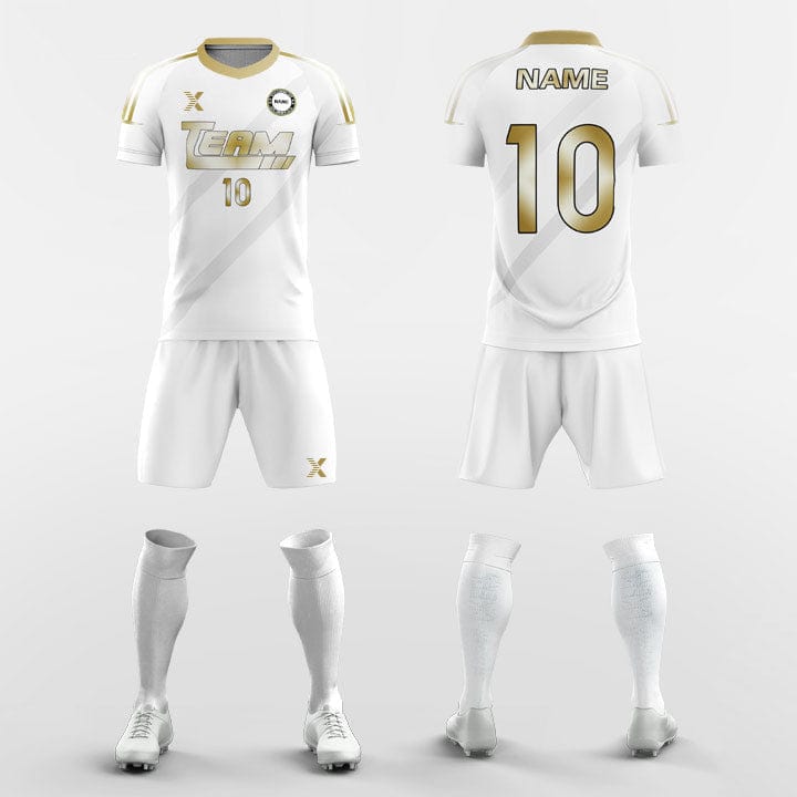 XTeamwear Soccer Uniforms White / S Retro Gold - Custom Soccer Jerseys Kit Sublimated for University