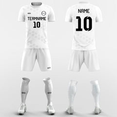 XTeamwear Soccer Uniforms White / S Staggered Grid - Custom Soccer Jerseys Kit Sublimated for Club FT260318S