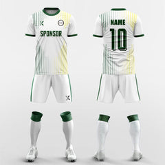 XTeamwear Soccer Uniforms yellow-green / S Two-color vertical stripes- Custom Soccer Jerseys Kit Sublimated for Team