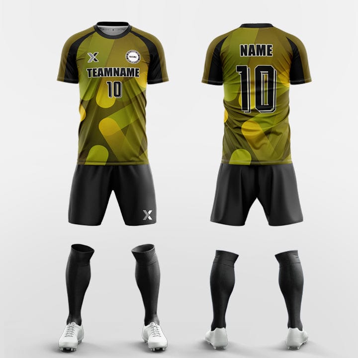XTeamwear Soccer Uniforms yellow / S Custom Soccer Kit – Irregular Geometric Pattern & Modern Fit (Jersey, Shorts & Socks)