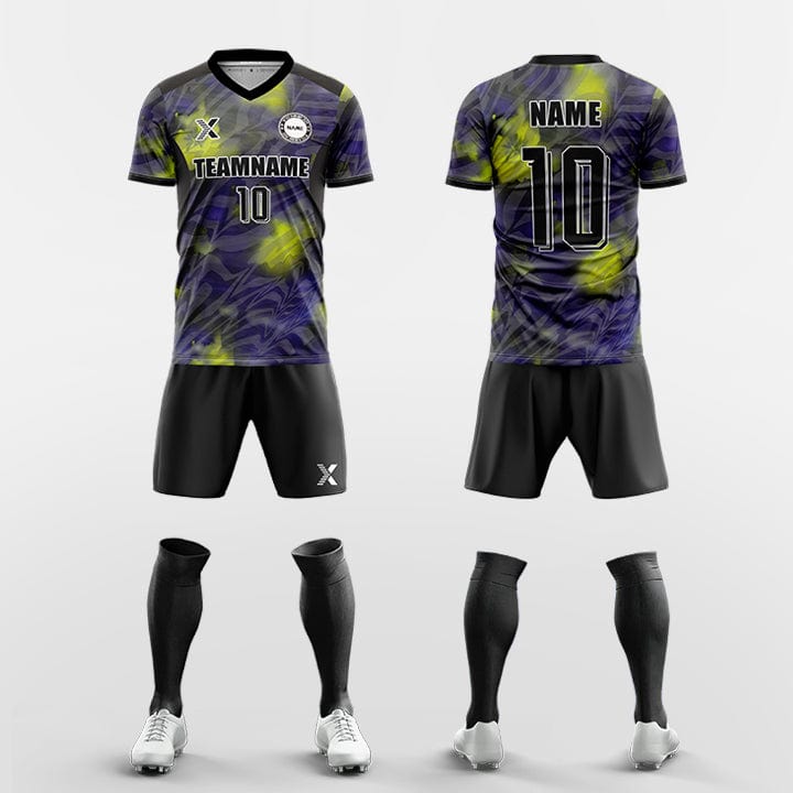 XTeamwear Soccer Uniforms yellow / S Custom Soccer Kit – Smoky Camouflage Pattern & V-Neck (Jersey, Shorts & Socks)