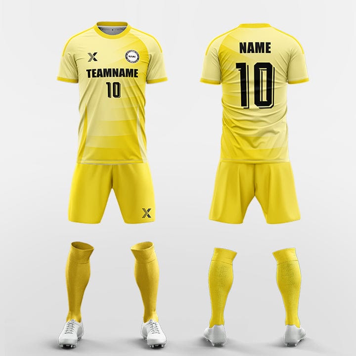 XTeamwear Soccer Uniforms yellow / S diagonal gradient pattern - Custom Soccer Jerseys Kit Sublimated for Team
